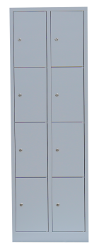 8-tueriger Faecherschrank 300 mm pro Abteil - 2 Abteile je 4 Faecher